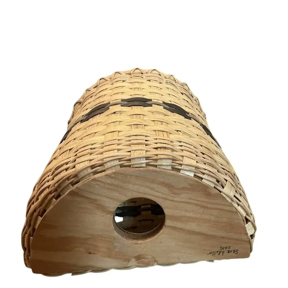 Handmade Wicker Basket Bag‎ Holder Sara Miller Farmhouse County Rustic Striped